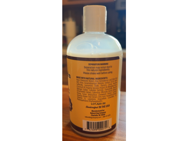 Natural Dog Company Oatmeal Sensitive Skin Shampoo, 12 fl oz/355 mL