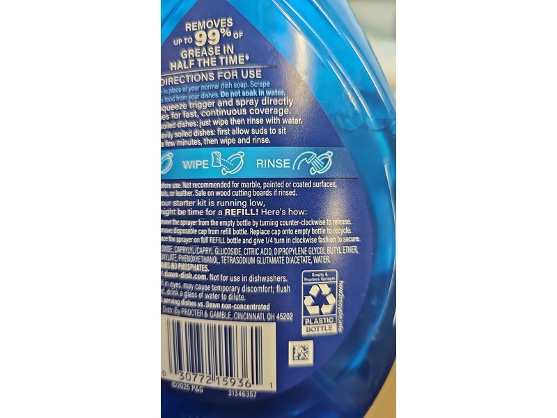 Dawn Powerwash Dish Spray, Summer Watermelon Scent, 16 fl oz/473 mL