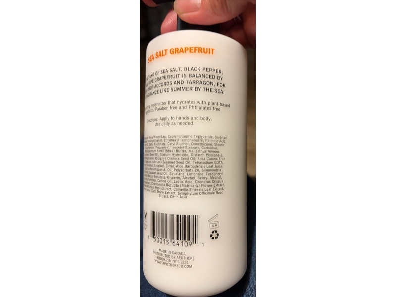 Brooklyn Apotheke Lotion, Sea Salt Grapefruit, 10 fl oz/300 mL