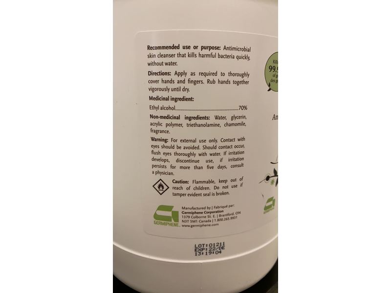 IC-Gel Antiseptic Skin Gel, Ginger Citrus, 4 L