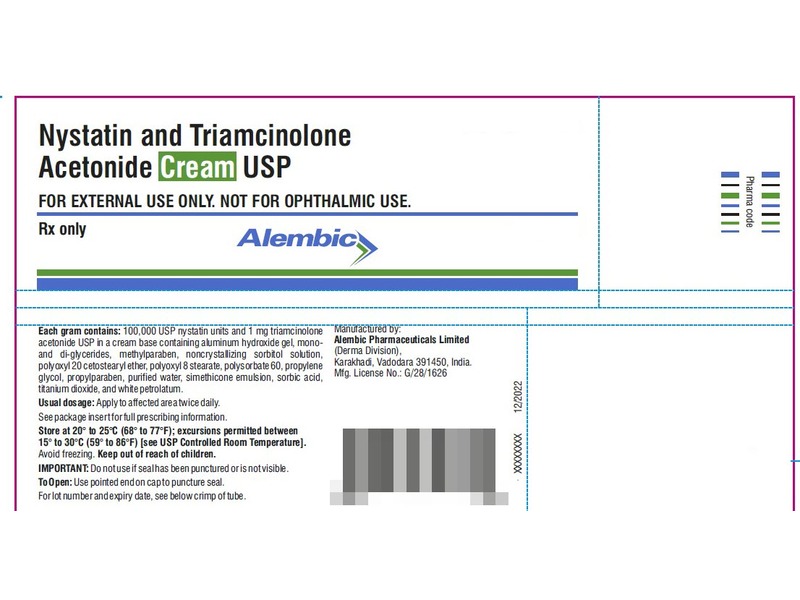 Nystatin and Triamcinolone Acetonide Cream USP, 60 g, Alembic (RX)