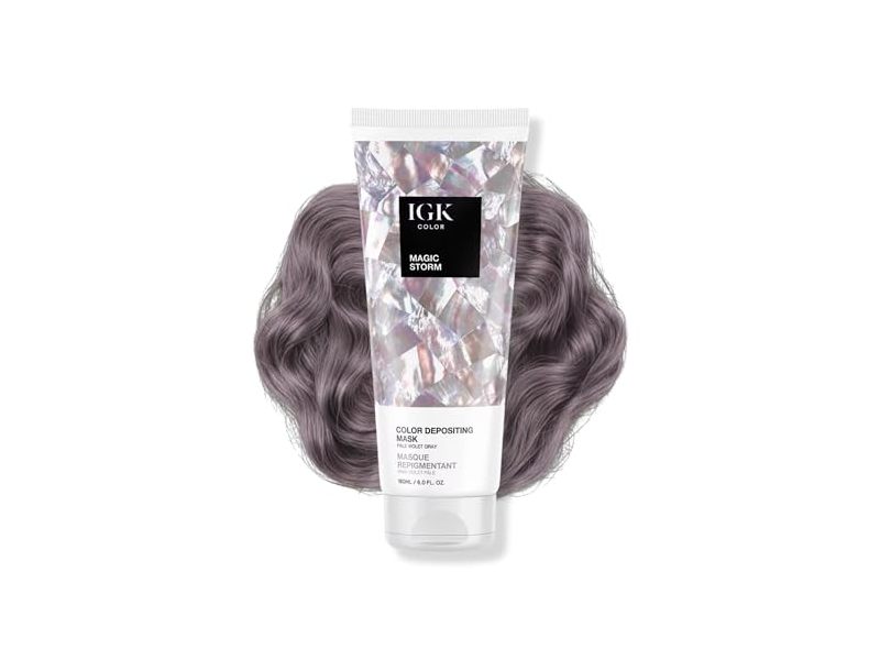 IGK Color Color Depositing Mask, Magic Storm Pale Violet Gray, 6 fl oz/180 mL