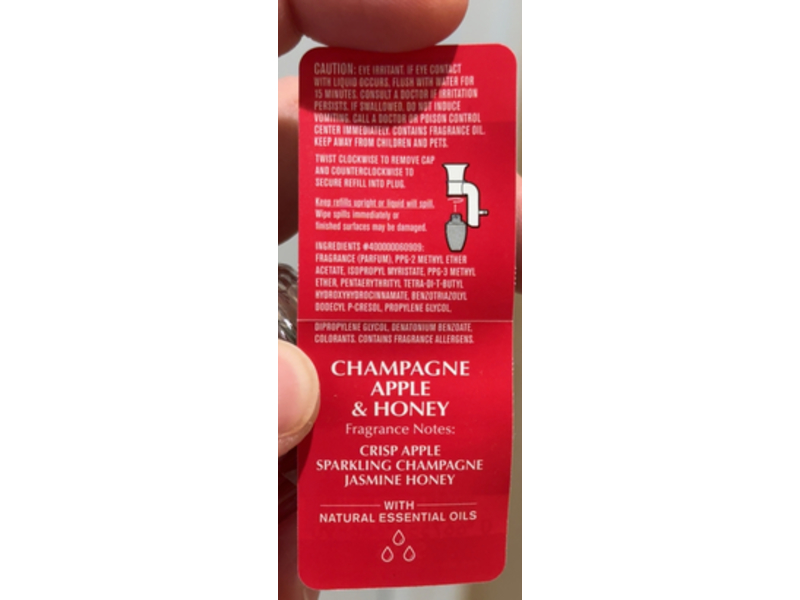 White Barn Wallflowers Champagne Apple & Honey Home Fragrance Refill, Fruity + Happy, 0.8 fl oz/24 mL, Pack Of 2