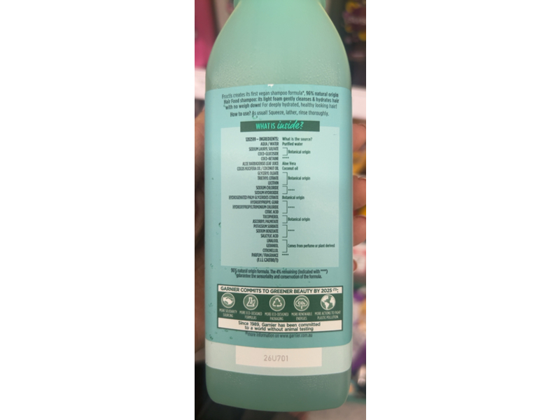 Garnier Fructis Hydrating Shampoo, Aloe Vera, 350 mL