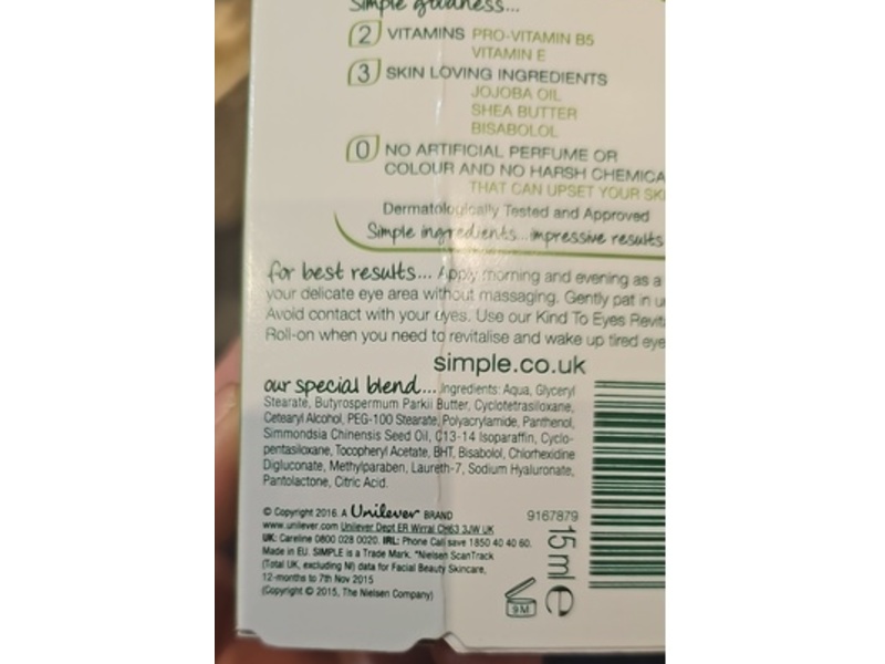 Simple Kind To Eyes Soothing Eye Balm, 15mL