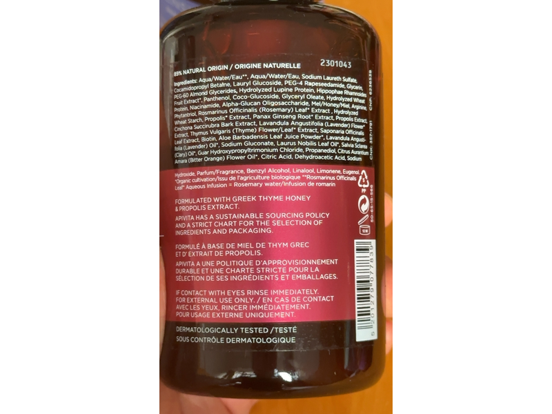 Apivita Women's Tonic Shampoo, 8.45 fl oz/250 mL