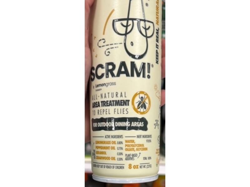 Lemongrass Farms Scram! All-Natural Fly Repellent Spray, 8 oz/227 g