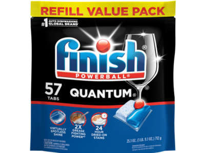 Finish Quantum Dishwasher Detergent, Fresh, 25.1 fl oz/712 g, 57 Count