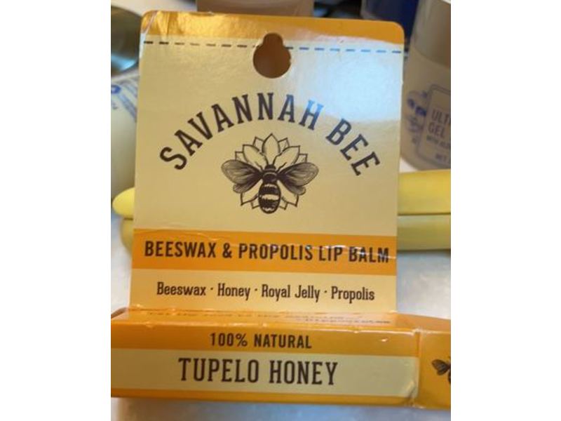 Savannah Bee Company Beeswax & Propolis Lip Balm, Tupelo Honey, 0.15 oz/4.2 g
