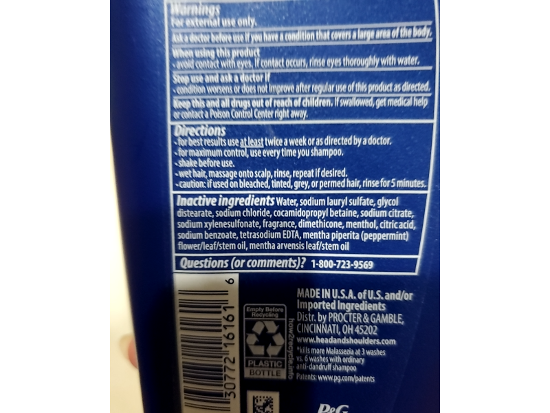 Head & Shoulders Clinical Strength Dandruff Defense & Intensive Itch Relief Shampoo, 13.5 fl oz/400 mL
