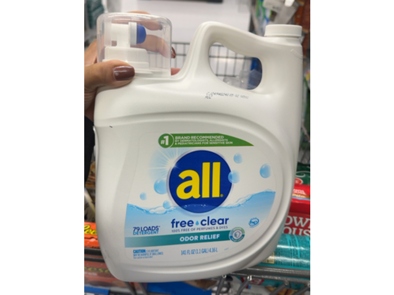 All Odor Relief Detergent, Free & Clear, 79 Loads, 141 fl oz/4.16 L