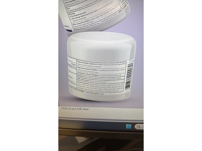 DermaZinc Cream, Pyrithione Zinc 0.25%, 4 oz/114 g