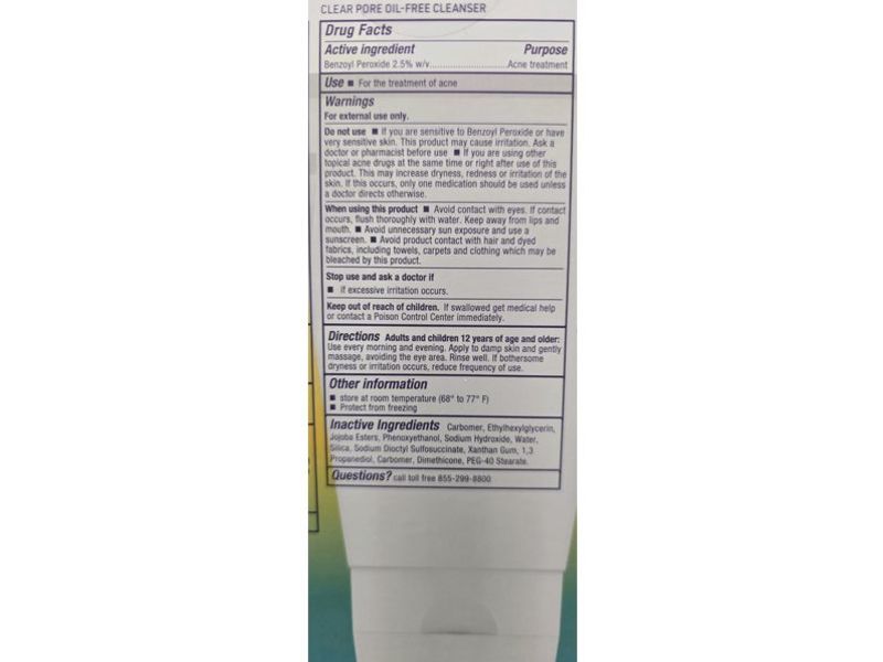 Acne+Wipeout Clear Pore Oil-Free Cleanser, 4 oz/120 mL