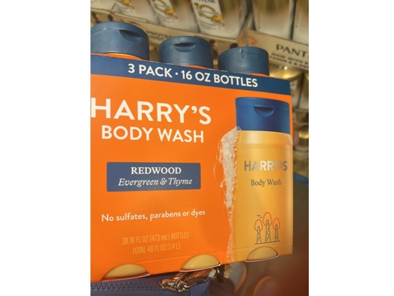 Harry's Body Wash, Redwood, 16 fl oz/473 mL, Pack Of 4