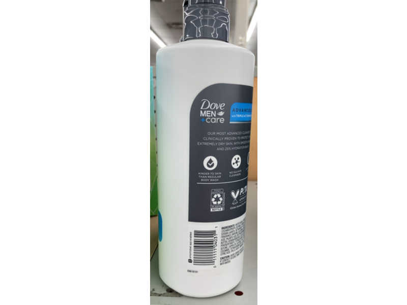 Dove Men + Acne Clear Face & Body Cleanser, Smooth, 16.9 fl oz/500 mL