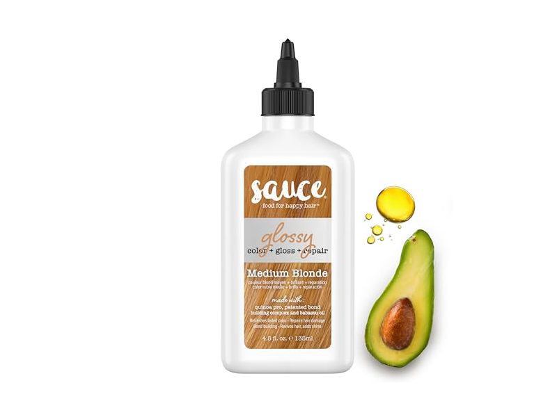Sauce Beauty Glossy Color + Gloss + Repair, Medium Blonde, 4.5 fl oz/133 mL
