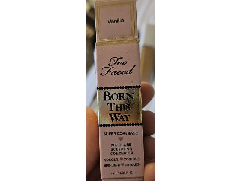 Too Faced Born This Way Super Coverage Sculpting Concealer, Vanilla, 0.06 fl oz/2 mL