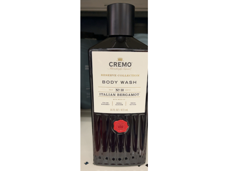 Cremo Reserve Collection Body Wash, Italian Bergamot, 16 fl oz/473 mL