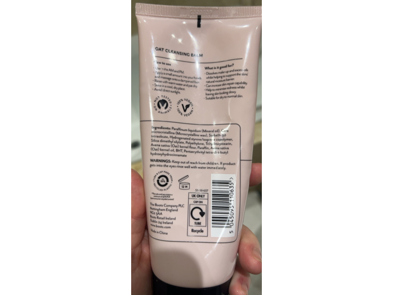 Boots Cleansing Balm, Oat, 150 mL