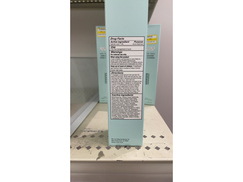 Versed Keep The Peace Acne-Calming Cream Cleanser, Blue Tansy + Apple Fruit Extract, 4 fl oz/120 mL