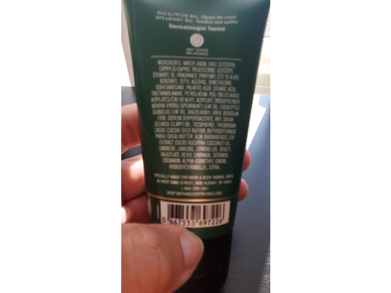 Bath & Body Works Aromatherapy Stress Relief Moisturizing Body Cream, Eucalyptus + Spearmint, 2.5 oz/70 g