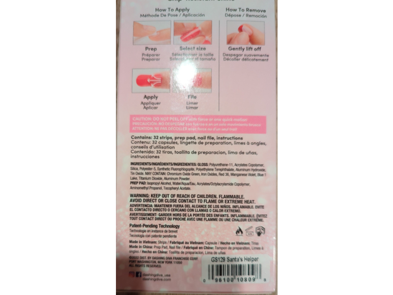 Dashing Diva Gloss Ultra Shine Gel Palette, Santa's Helper, 32 Count