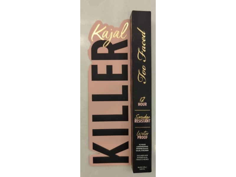 Too Faced Killer Longwearing Kajal Eyeliner, Intense Black, 0.012 oz/0.35 g