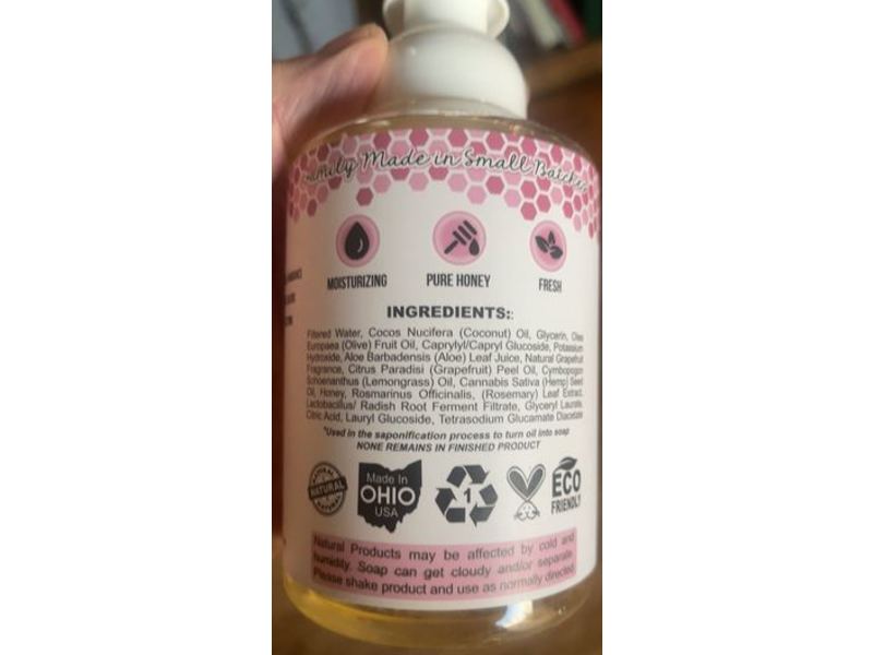 Beessential All Natural Foaming Moisturizing Hand Soap, Grapefruit And Lemongrass, 16 fl oz/473 mL