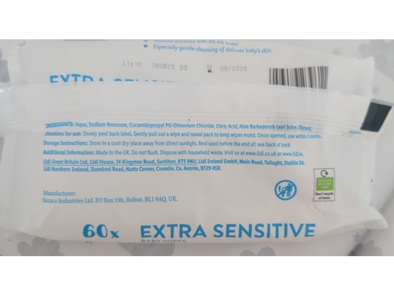 Lupilu Biodegradable Baby Wipes, 60 Count, 4 Packs