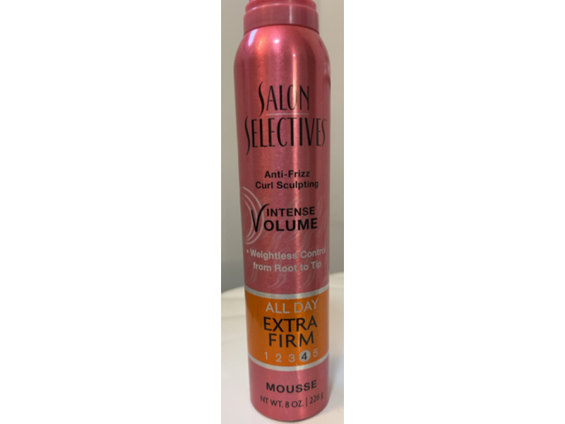 Salon Selectives Anti - Frizz Curl Sculpting Intense Volume Mousse, 8 oz/226 g