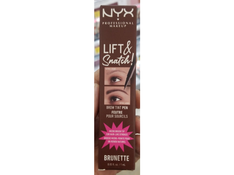 Nyx Professional Makeup Lift & Snatch Brow Tint Pen, 07 Brunette, 0.03 fl oz/1 mL