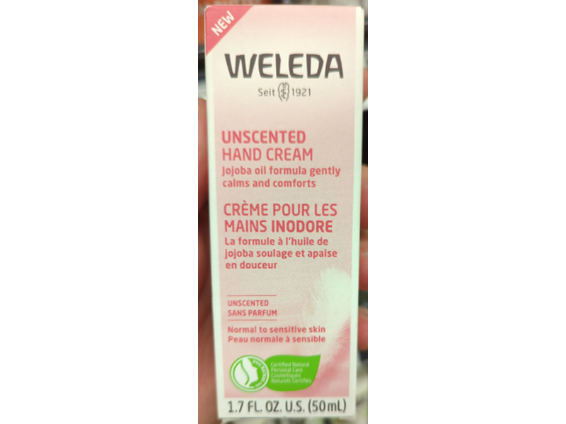 Weleda Hand Cream, Unscented, 1.7 fl oz/50 mL