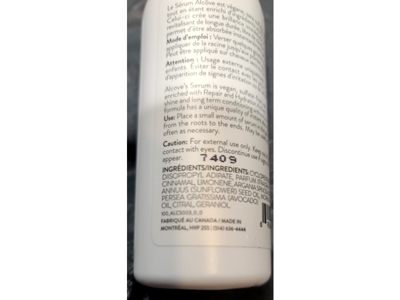 Alcove Repair & Hydration Actives Serum, 3.4 fl oz/100 mL