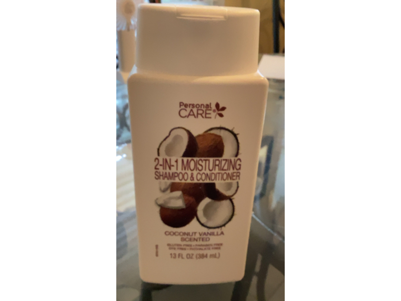 Personal Care 2-In-1 Moisturizing Shampoo & Conditioner, Coconut Vanilla, 13 fl oz/384 mL