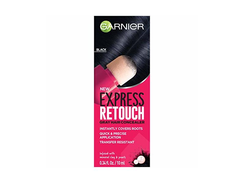 Garnier Express Retouch Gray Hair Concealer, Black, 0.34 fl oz/10 mL