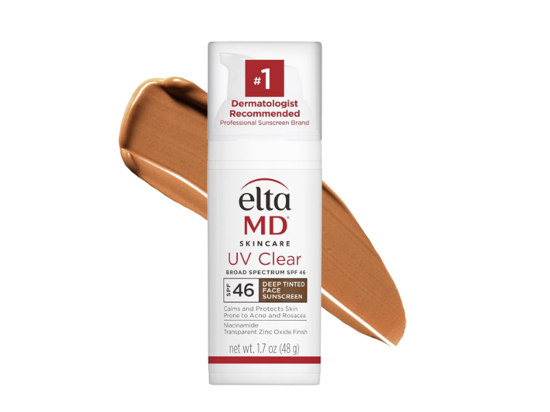 EltaMD Skincare UV Clear Tinted Face Sunscreen, SPF 46, 03 Deep Tinted, 1.7 oz/48 g