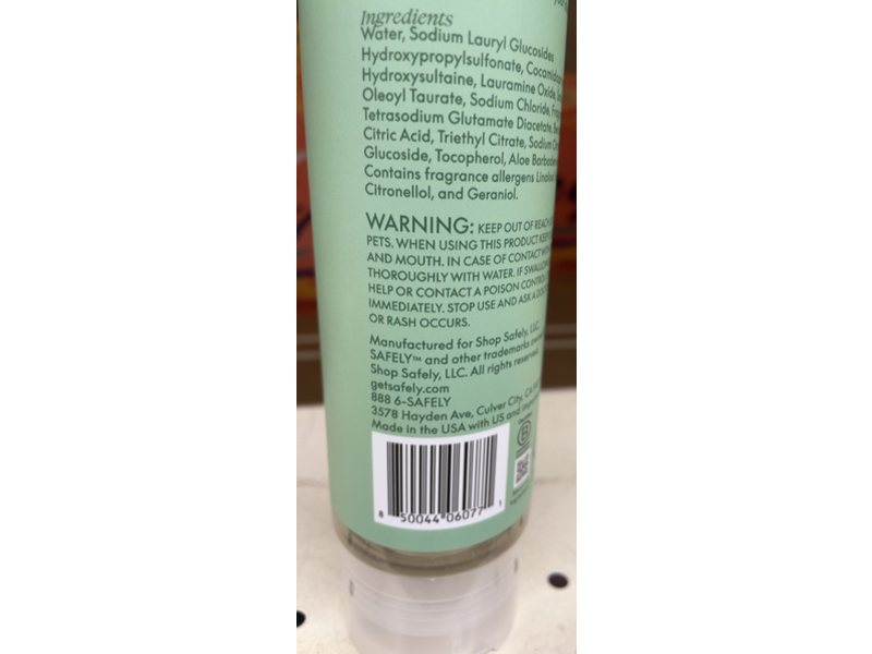 Safely Squeeze Dish Soap, Rise Orange Flower & Jasmine, 10 fl oz/295 mL