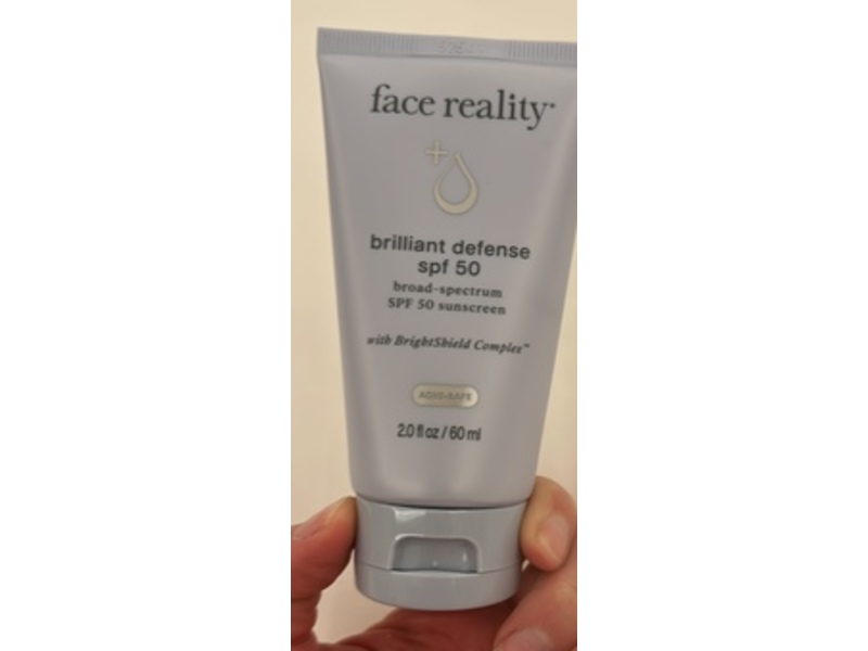 Face Reality Brilliant Defense Broad-Spectrum Sunscreen, SPF 50, Bright Sheild Complex, 2.0 fl oz/60 mL