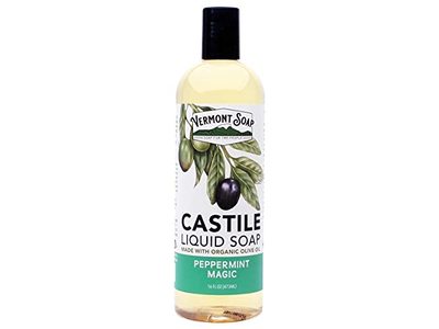 Vermont Soap Castile Liquid Soap, Peppermint Magic, 16 fl oz/473 mL