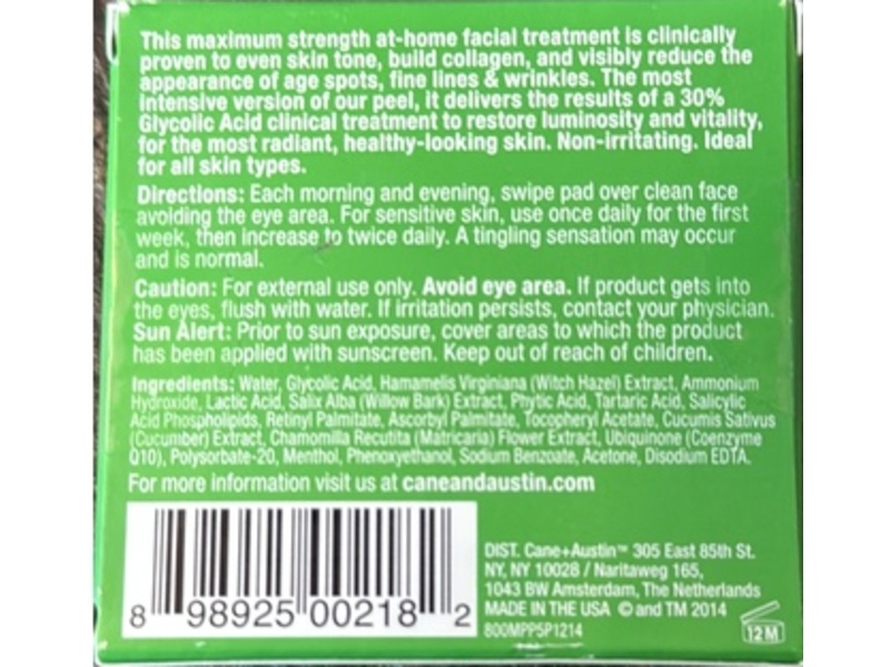 Cane+Austin Miracle Pad +, 30% Glycolic, 5 Count