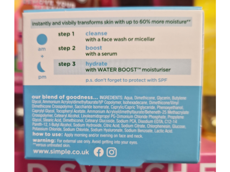 Simple Skin Quench Gel Cream, Water Boost, 50 mL