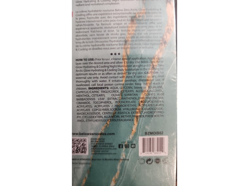 Below Zero Arctic Glow Hydrating & Cooling Night Moisturizer, 1.7 fl oz/50 mL