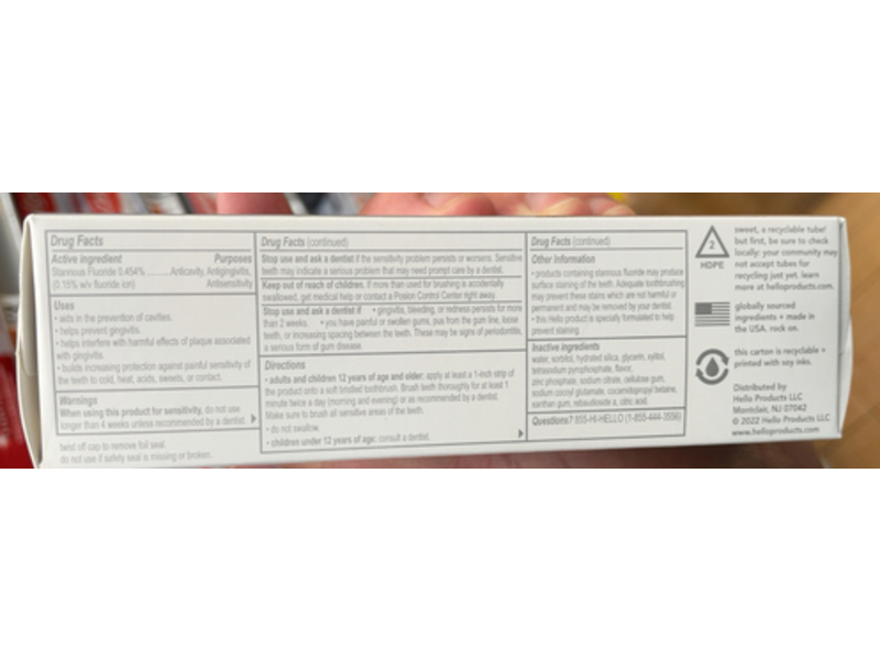 Hello Mighty Multi-Tasker Fluoride Toothpaste, 8 In 1 Oh Yeah, Natural Mint Blend, 4.0 oz/113 g