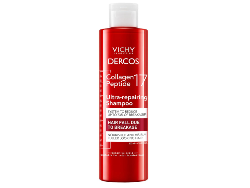Vichy Laboratoires Dercos Ultra-Repairing Shampoo, Collagen Peptide 17, 6.76 fl oz/200 mL
