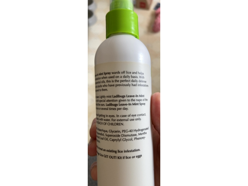 Ladibugs Leave-In Mint Spray, Fresh Mint Scent, 8 fl oz/237 mL