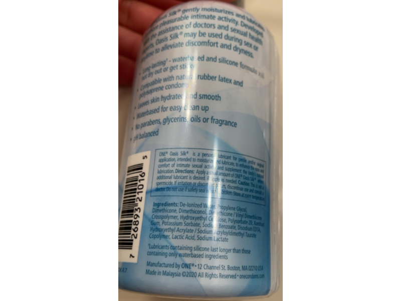 Oasis One Silk Premium Personal Lubricant, 8 fl oz/236 mL