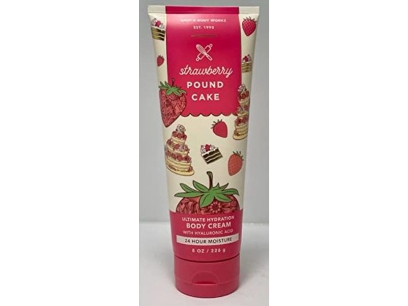 Bath & Body Works Ultimate Hydration Body Cream, Strawberry Pound Cake, 8 oz/ 226 g, Pack Of 2