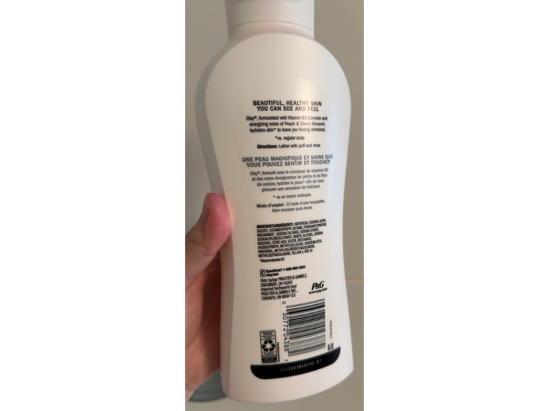 Olay Body Fresh Outlast Body Wash, Peach & Cherry Blossom, 23.6 fl oz/700 mL