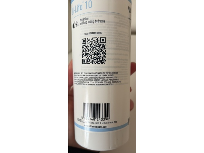 Relife U-Life 10 Moisturizing Body Cream, 400 mL