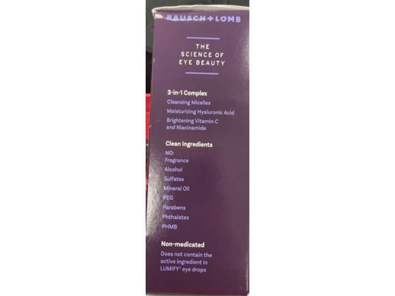 Lumify 3-In-1 Eye Illuminations Cleansing Water & Eye Makeup Remover, 5.4 fl oz/160mL